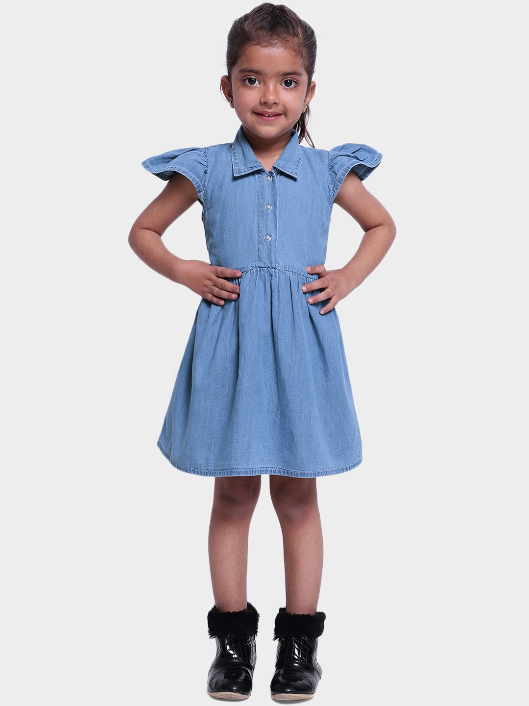 

BownBee Girls Blue Denim Shirt Dress