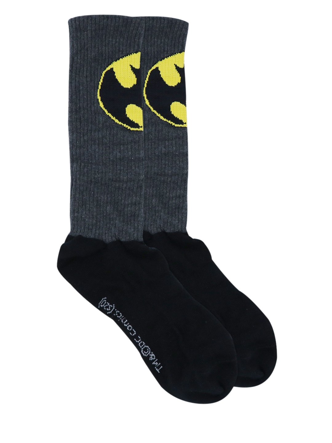

Justice League Men Black & Yellow Batman Patterned Calf-Length Socks