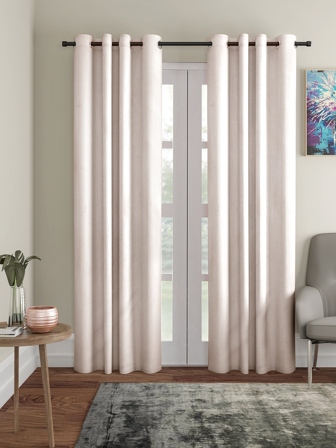 

Home Sizzler Off-White Set of 2 Door Curtains