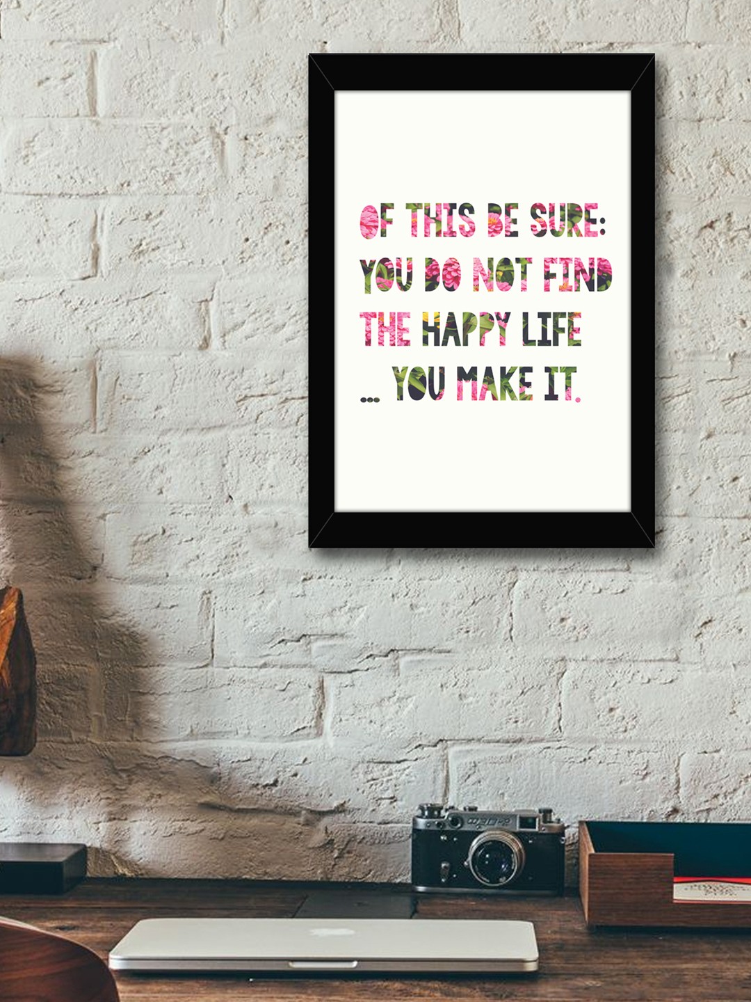 

TIED RIBBONS White & Pink Printed Synthetic Fibre Framed Wall Art