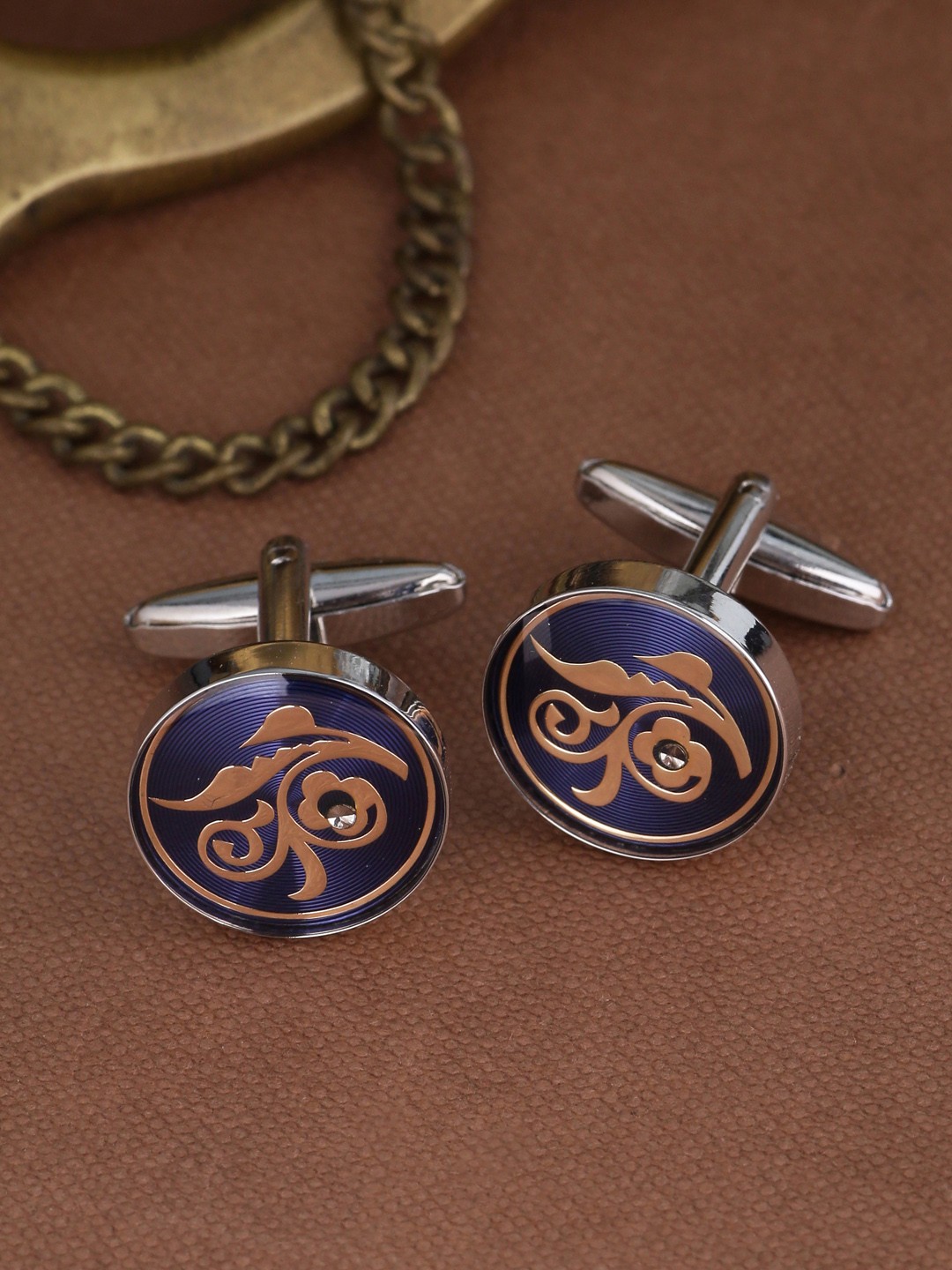 

Tistabene Blue Round Cufflinks