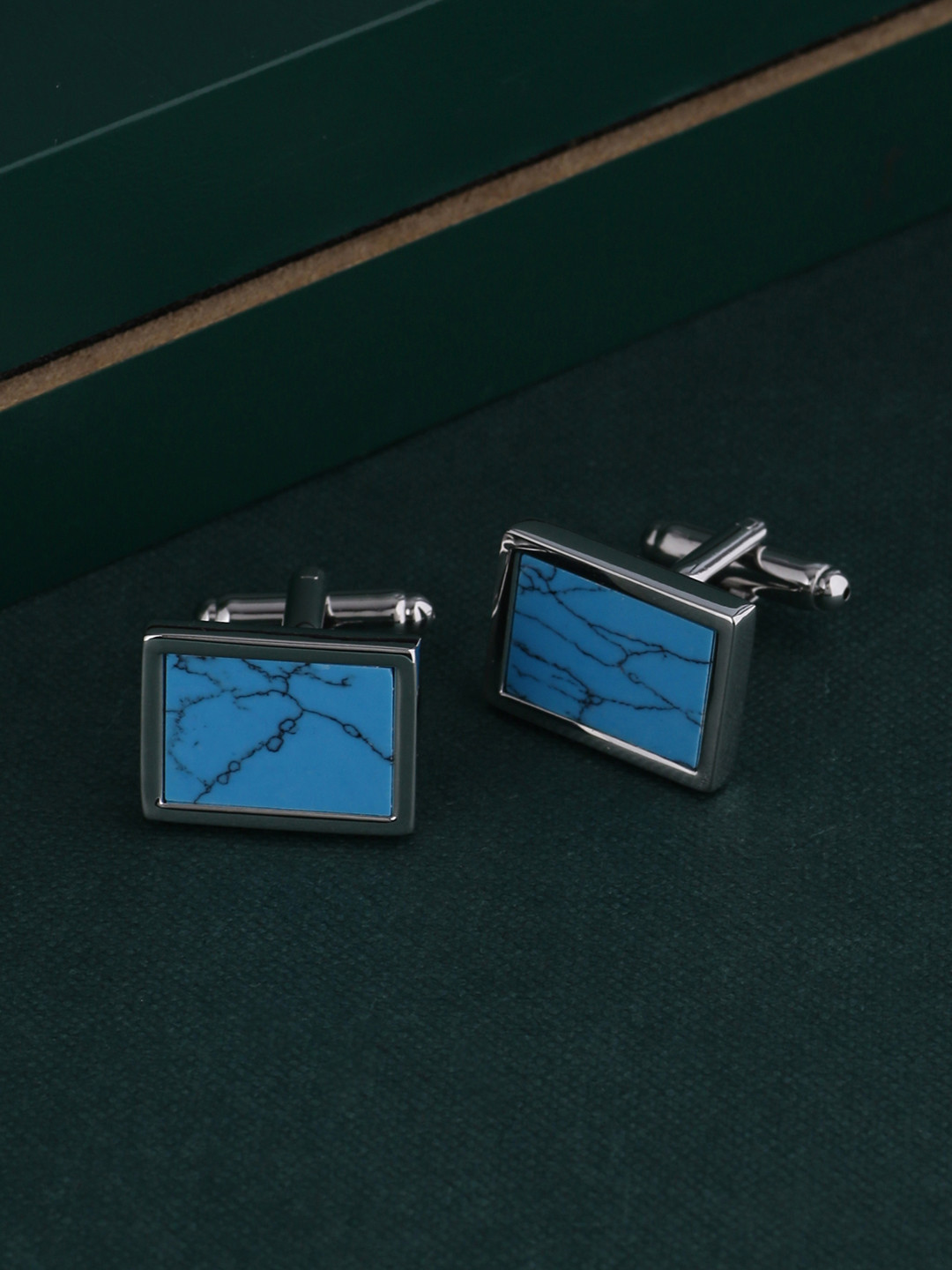 

Tistabene Blue Geometric Cufflinks