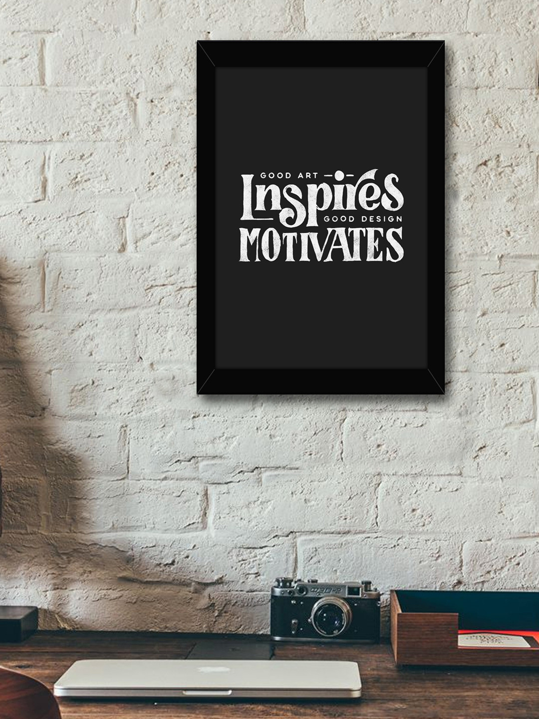 

TIED RIBBONS Charcoal Grey & White Printed Synthetic Fibre Framed Wall Art