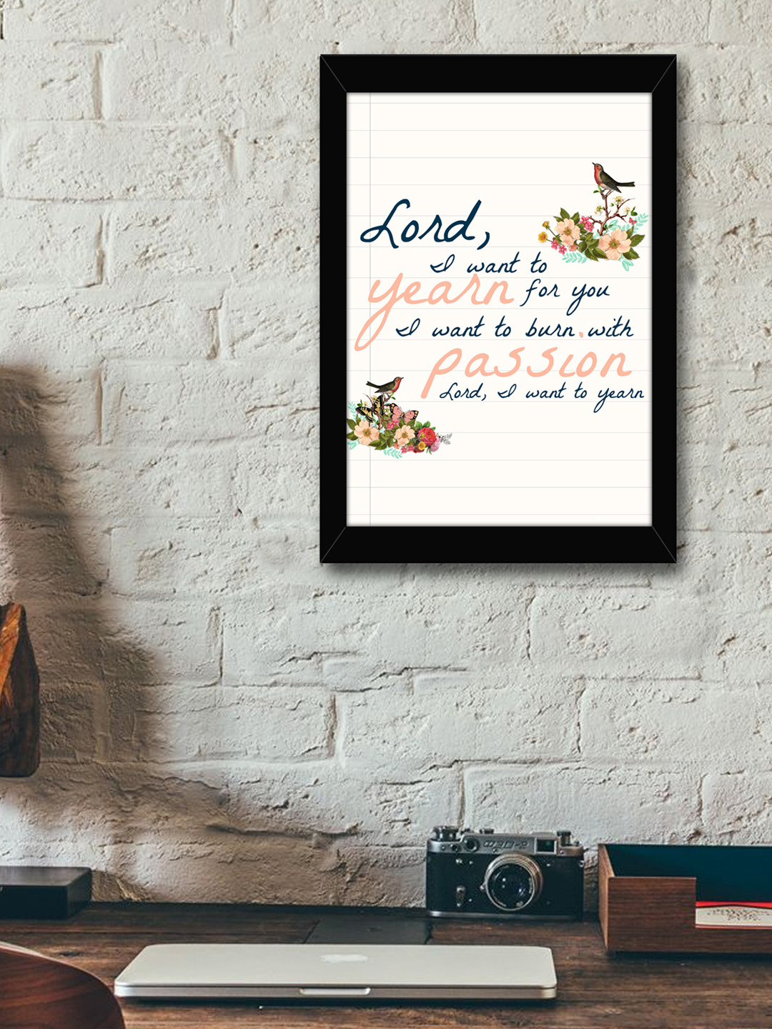 

TIED RIBBONS Pink & Blue Printed Inspirational Quotes Framed Wall Art