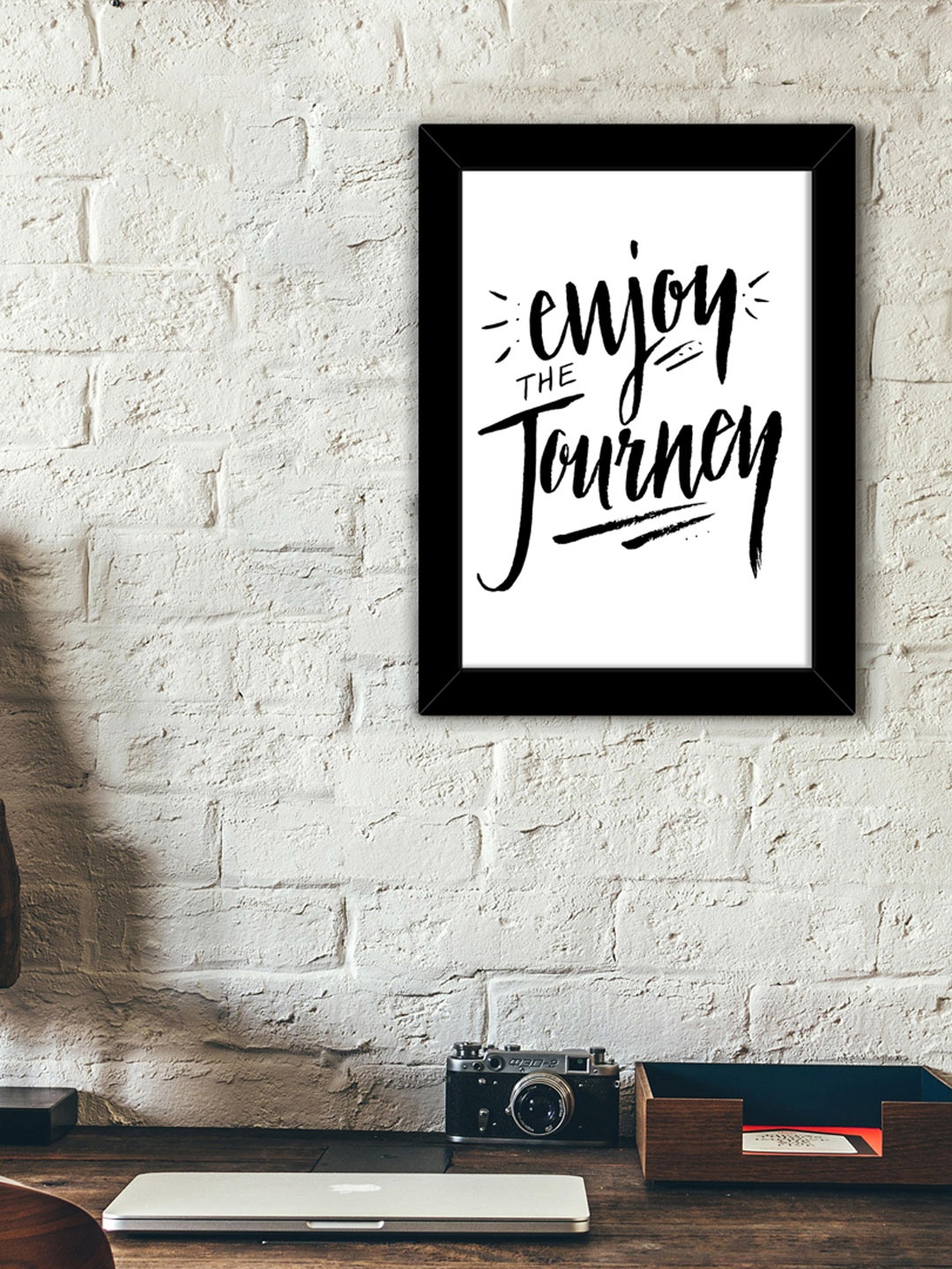 

TIED RIBBONS White & Black Printed Inspirational Quotes Framed Wall Art