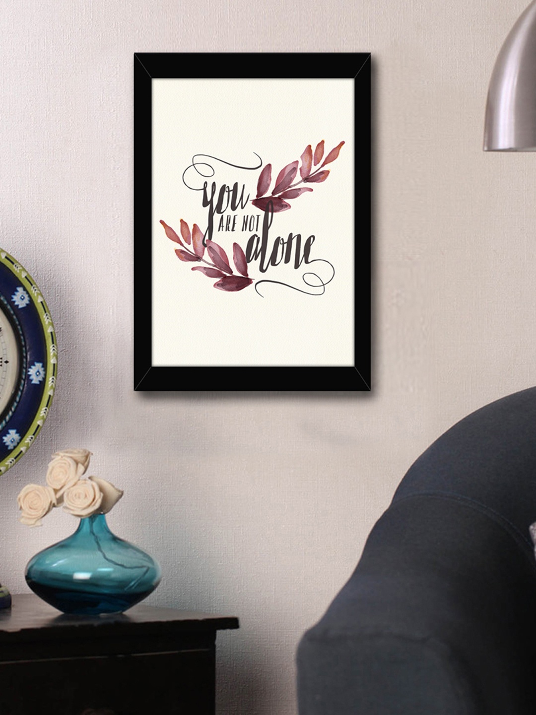 

TIED RIBBONS Black & Printed Inspirational Quote Printed Framed Wall Art