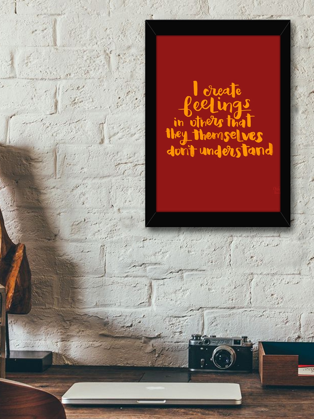 

TIED RIBBONS Red & Yellow Printed Synthetic Fibre Framed Wall Art