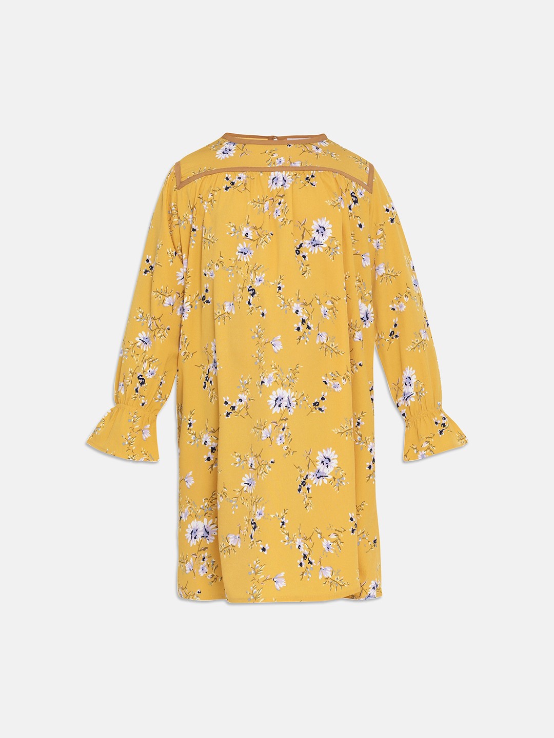 

Oxolloxo Girls Yellow & White Floral Printed A-Line Dress