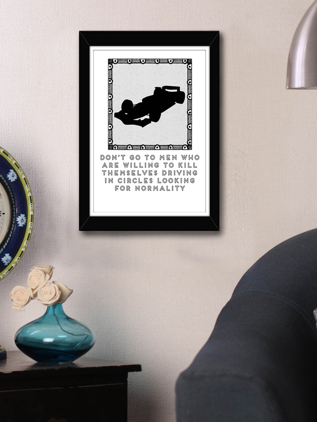 

TIED RIBBONS White & Black Printed Inspirational Quotes Framed Wall Art