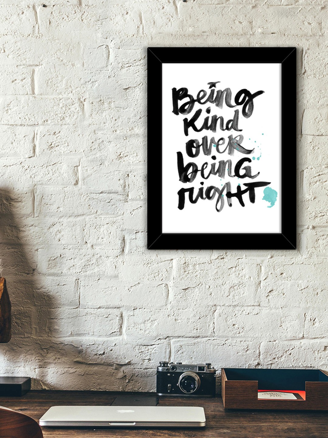 

TIED RIBBONS White & Black Printed Inspirational Quotes Framed Wall Art