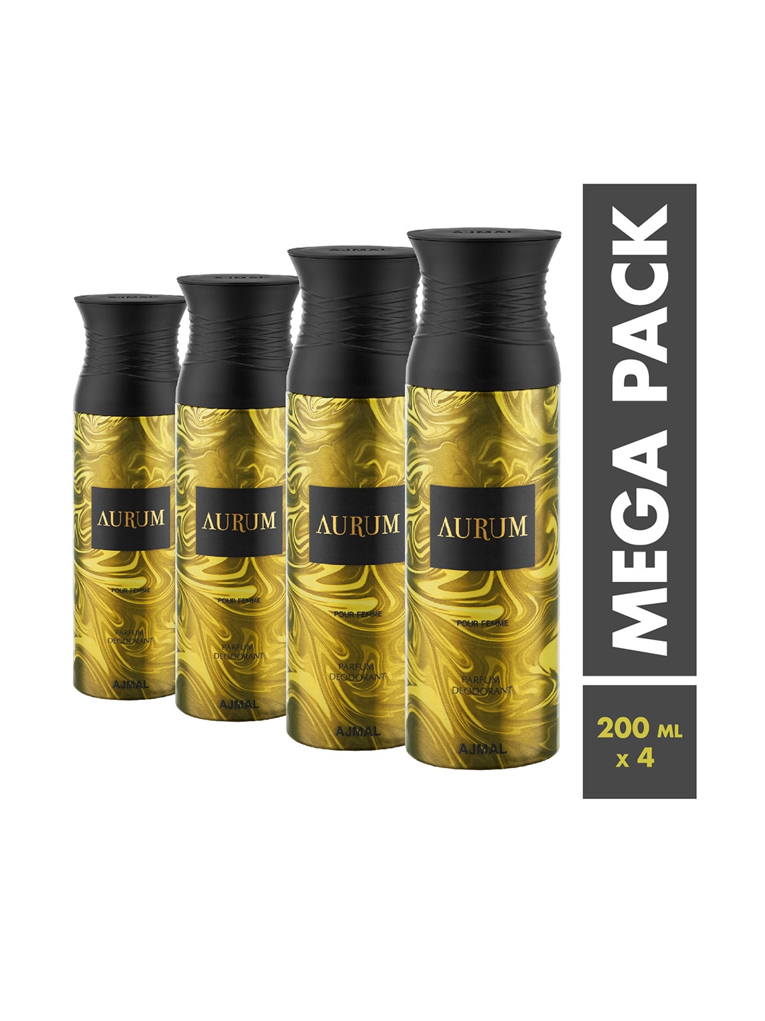 

Ajmal Set Of 4 Deodorants 200 ml each, Yellow