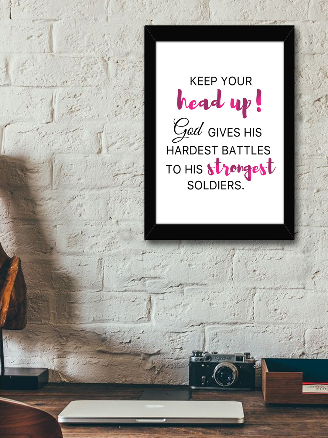 

TIED RIBBONS White & Black Printed Synthetic Fibre Framed Wall Art