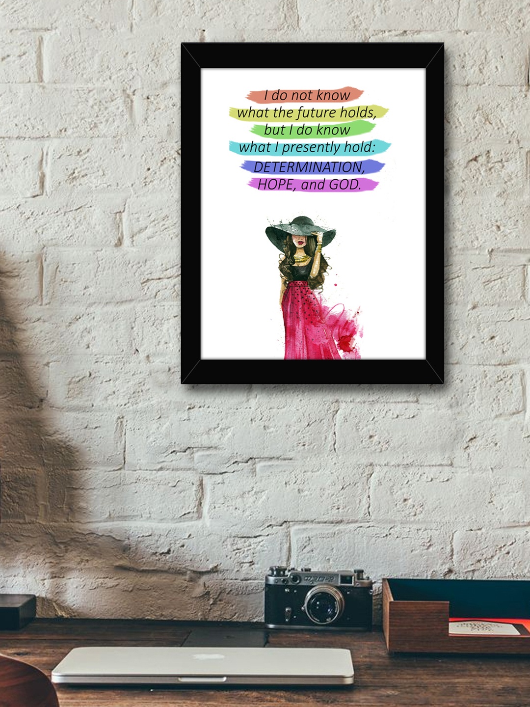 

TIED RIBBONS White & Black Printed Synthetic Fibre Framed Wall Art