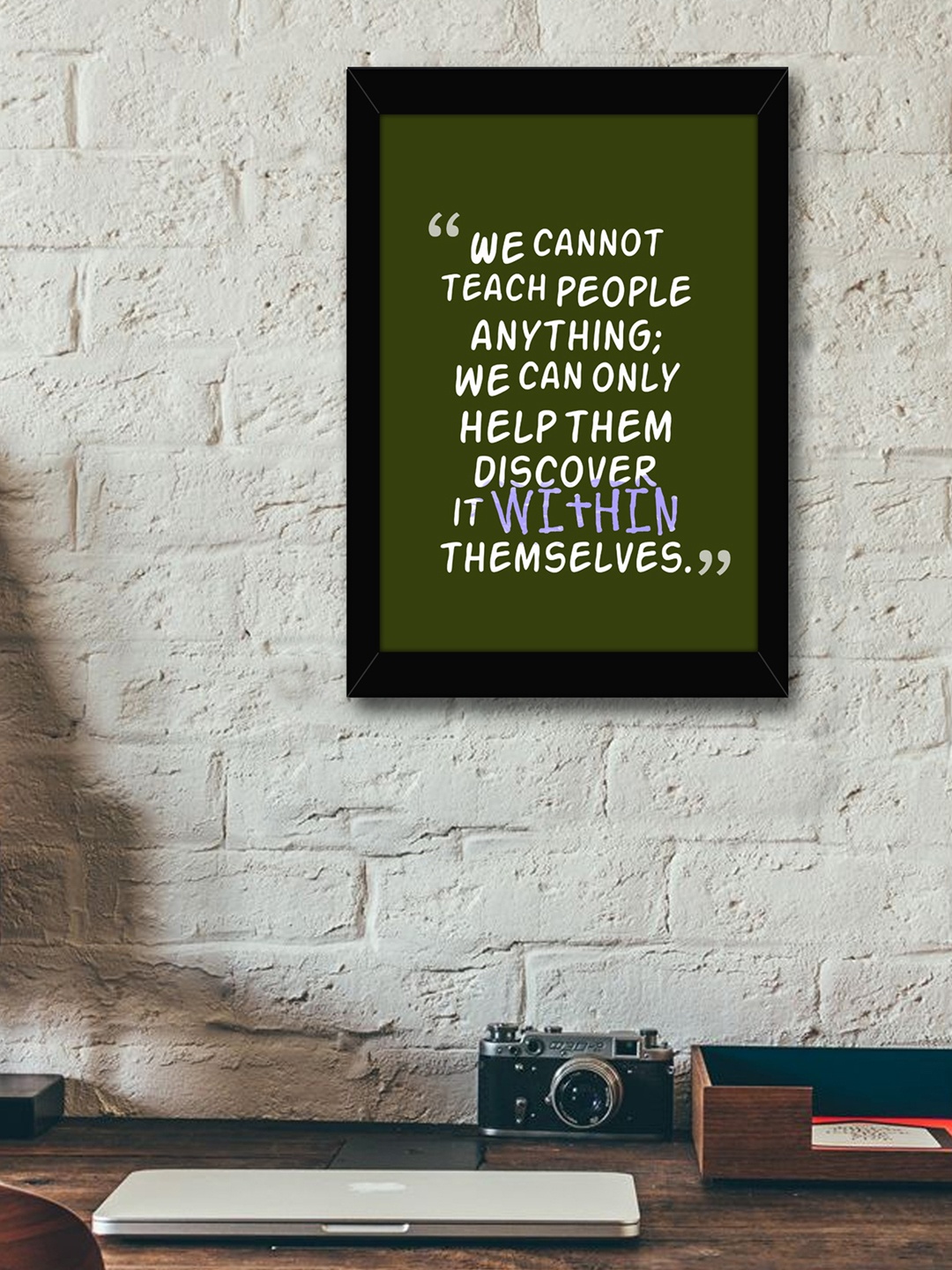 

TIED RIBBONS Green & White Printed Synthetic Fibre Framed Wall Art