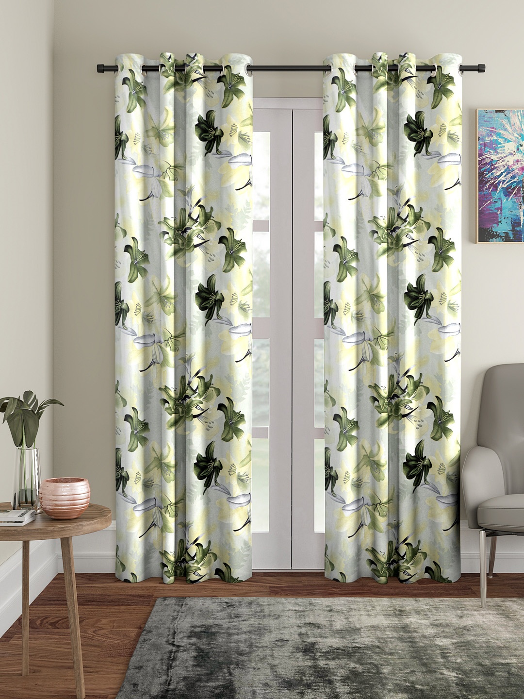 

Home Sizzler Green Set of 2 Long Door Curtains