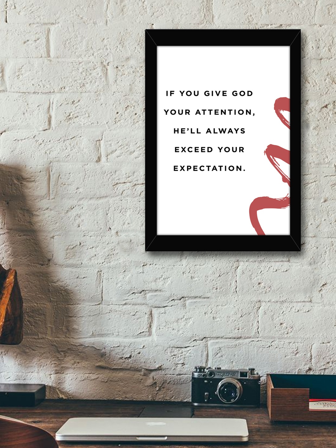 

TIED RIBBONS White & Black Printed Synthetic Fibre Framed Wall Art