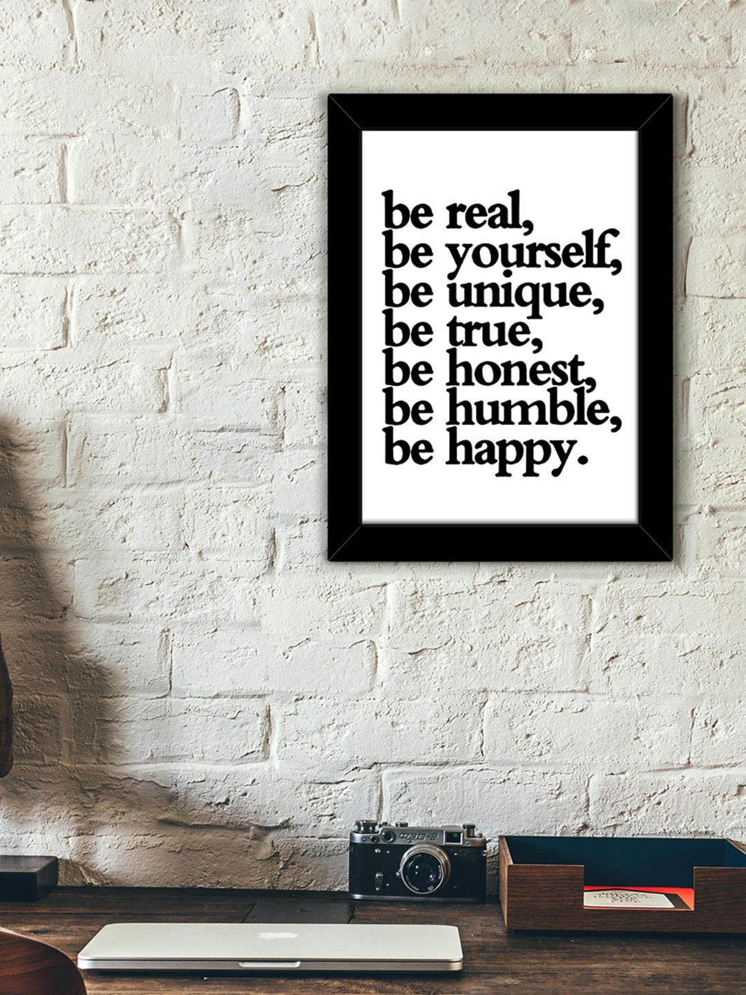 

TIED RIBBONS White & Black Printed Synthetic Fibre Framed Wall Art