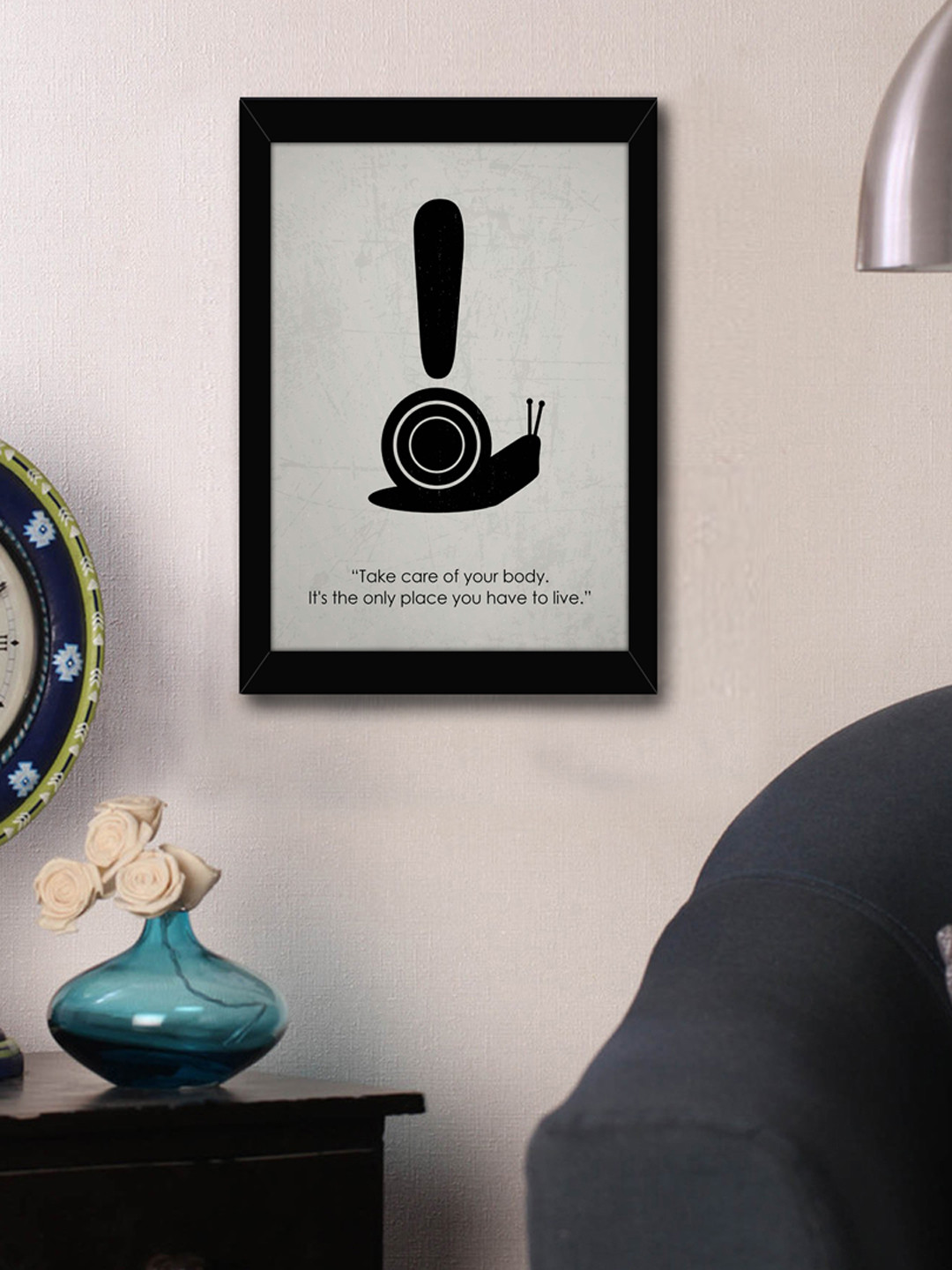 

TIED RIBBONS Grey & Black Printed Synthetic Fibre Framed Wall Art