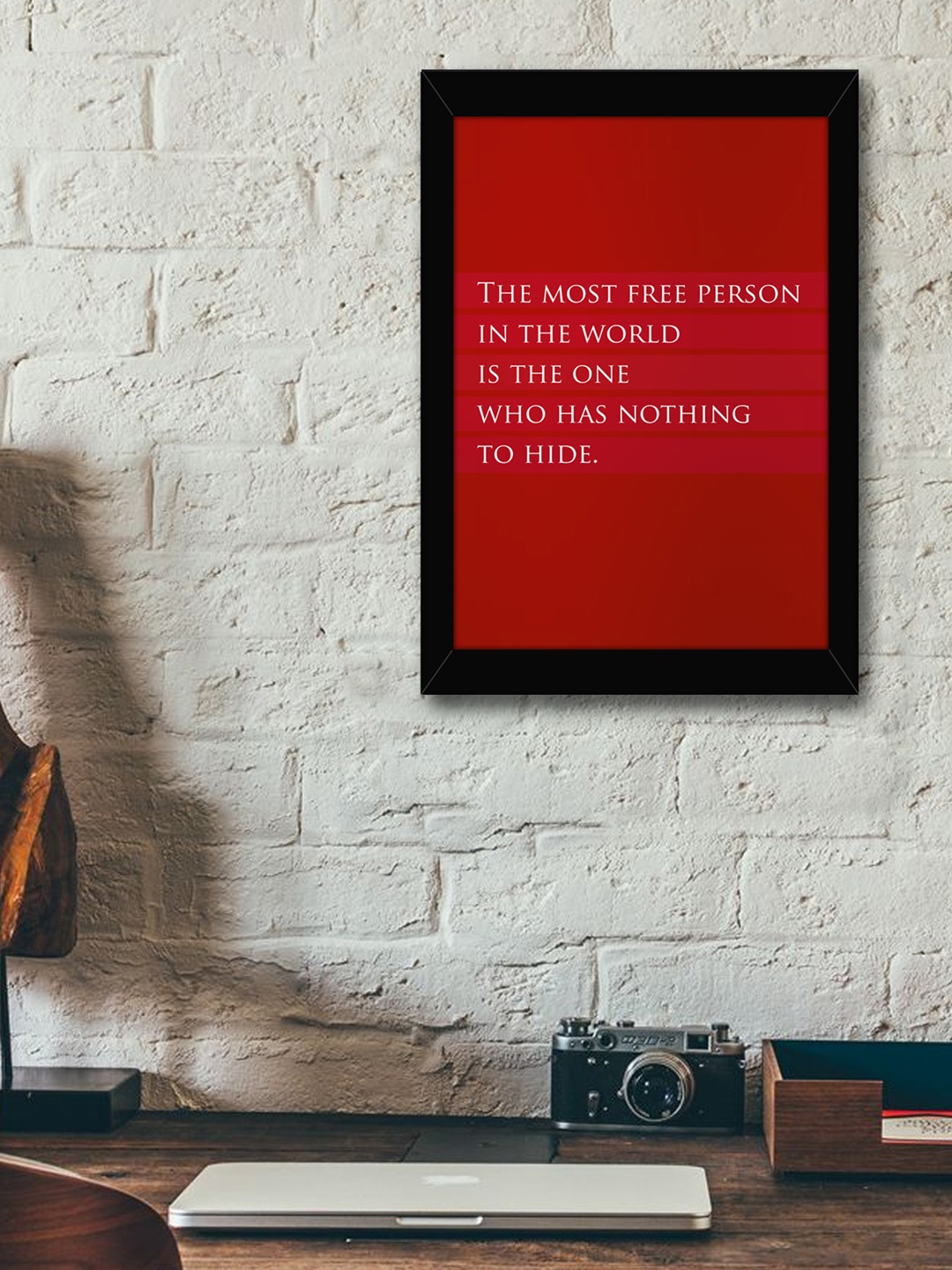 

TIED RIBBONS Red & White Printed Synthetic Fibre Framed Wall Art
