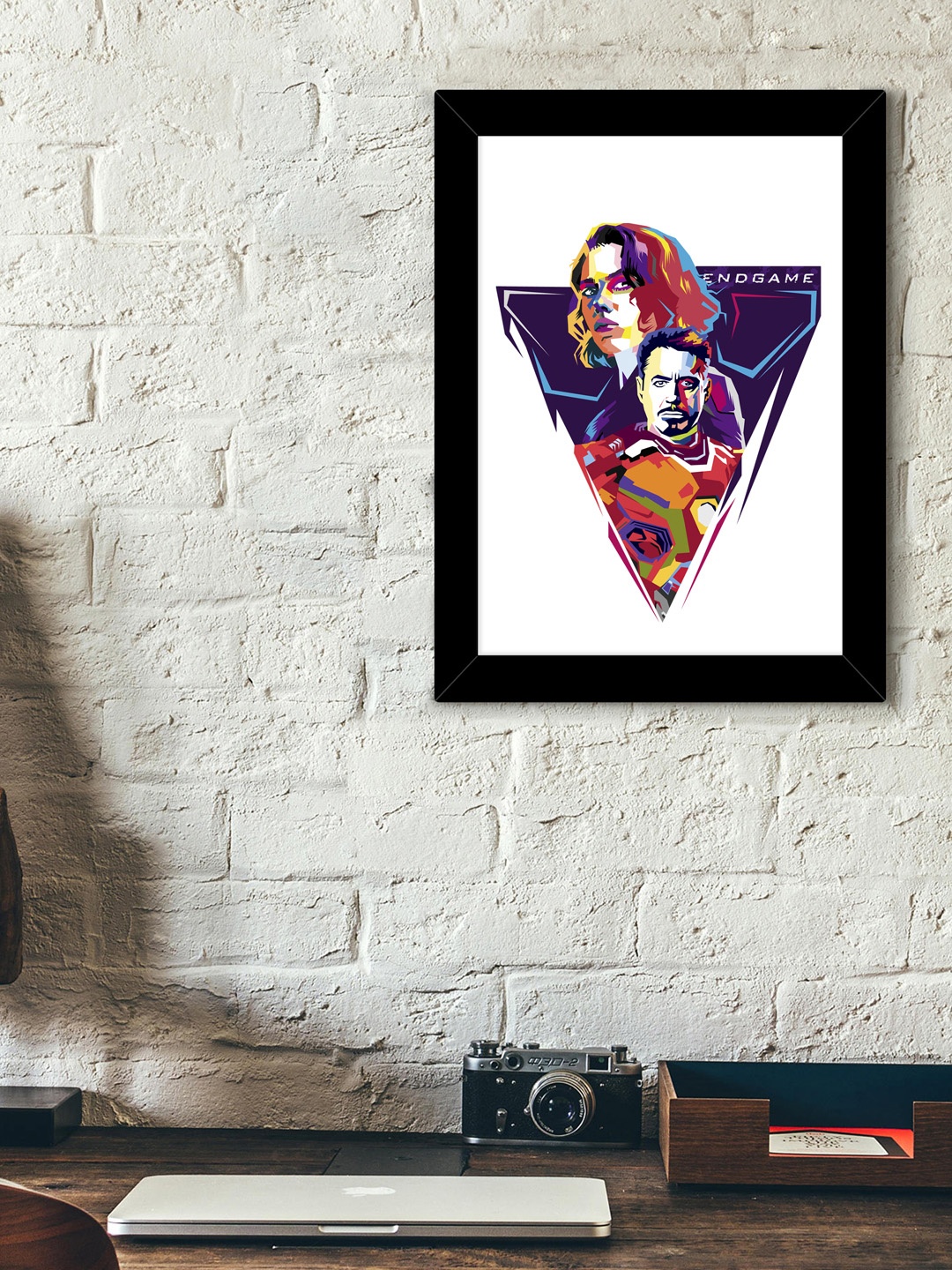 

TIED RIBBONS White & Purple Printed Synthetic Fibre Framed Wall Art