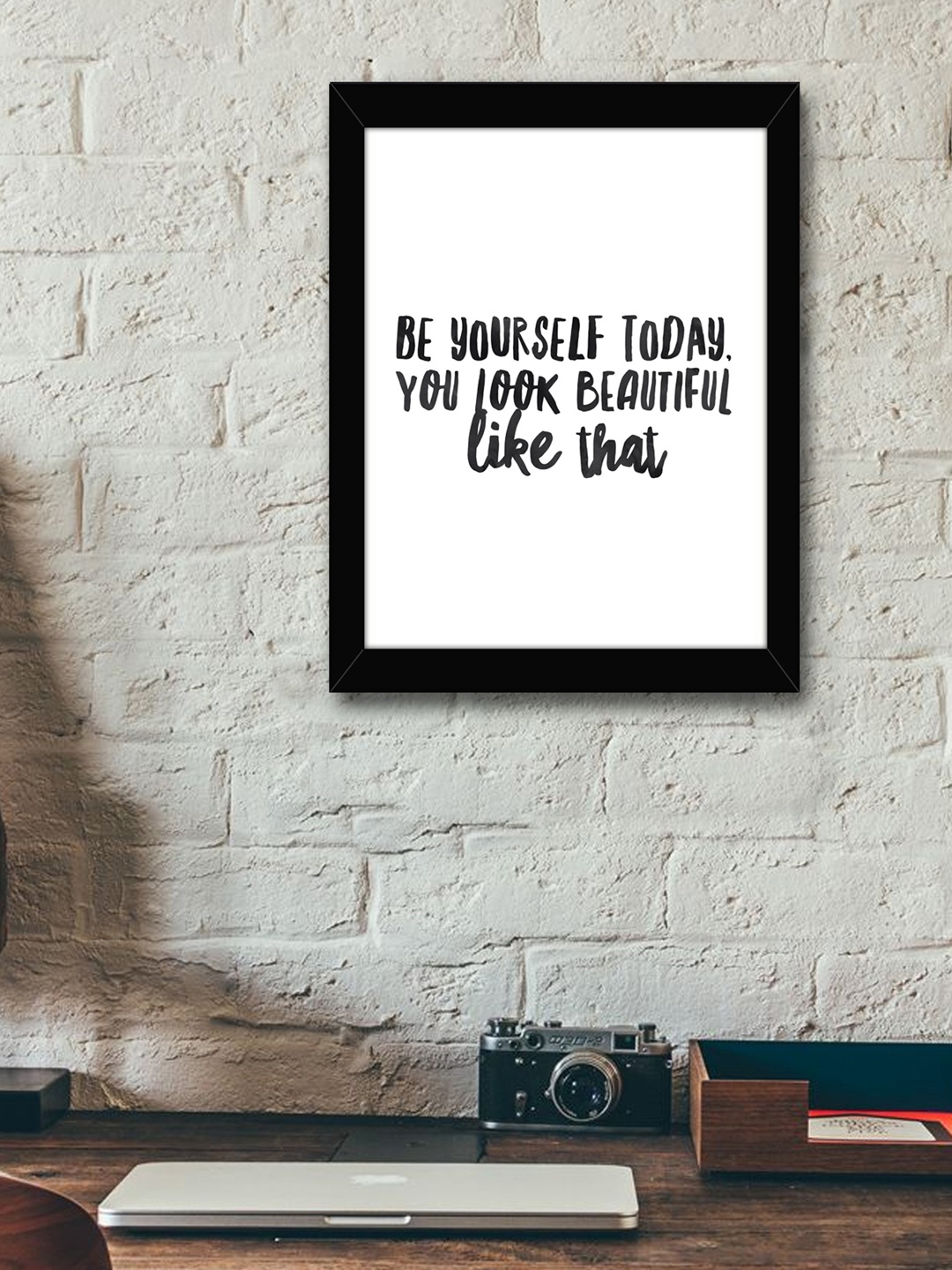 

TIED RIBBONS White & Black Printed Inspirational Quotes Framed Wall Art