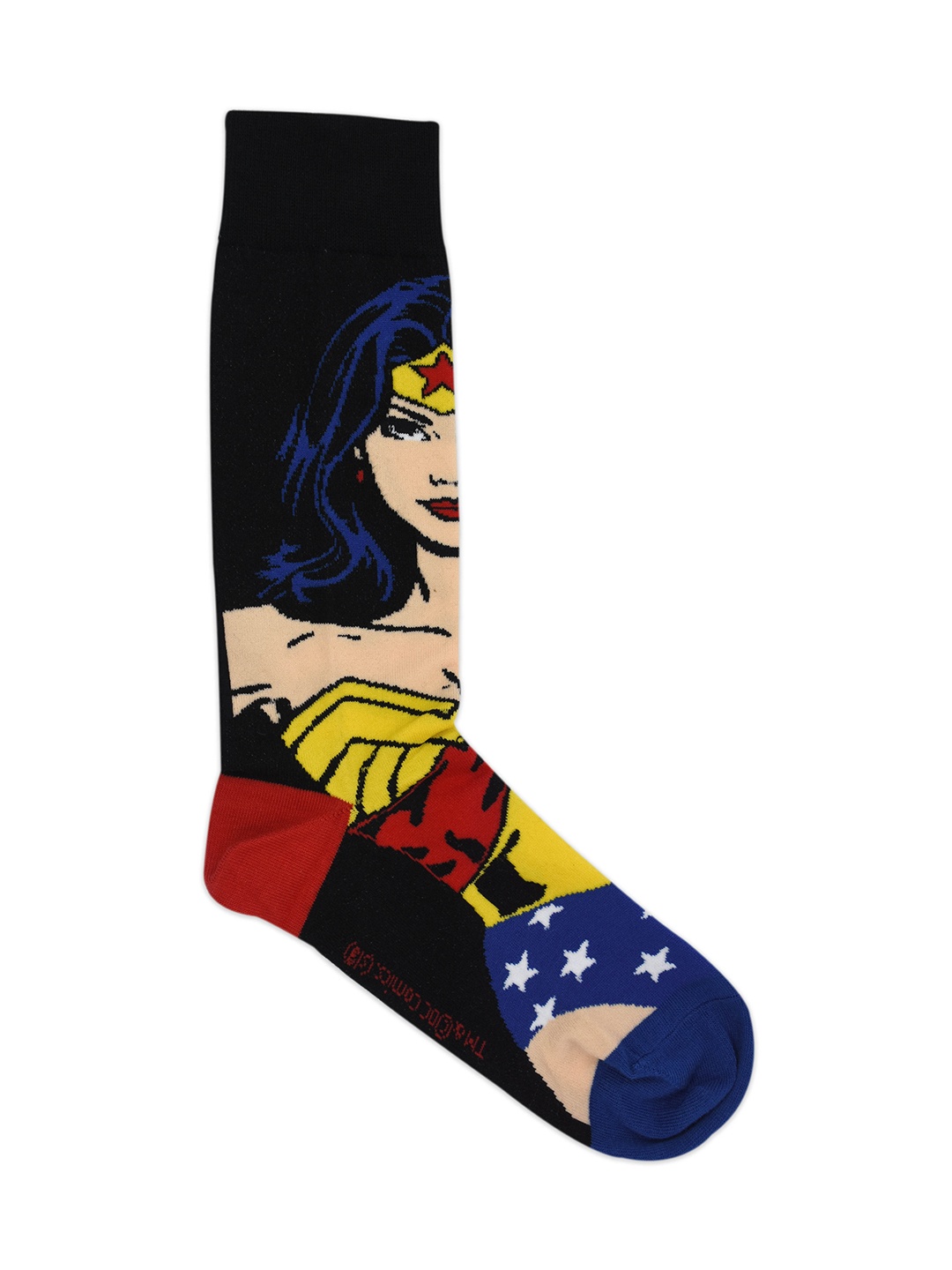 

Justice League Women Black & Blue Patterned Calf-Length Socks