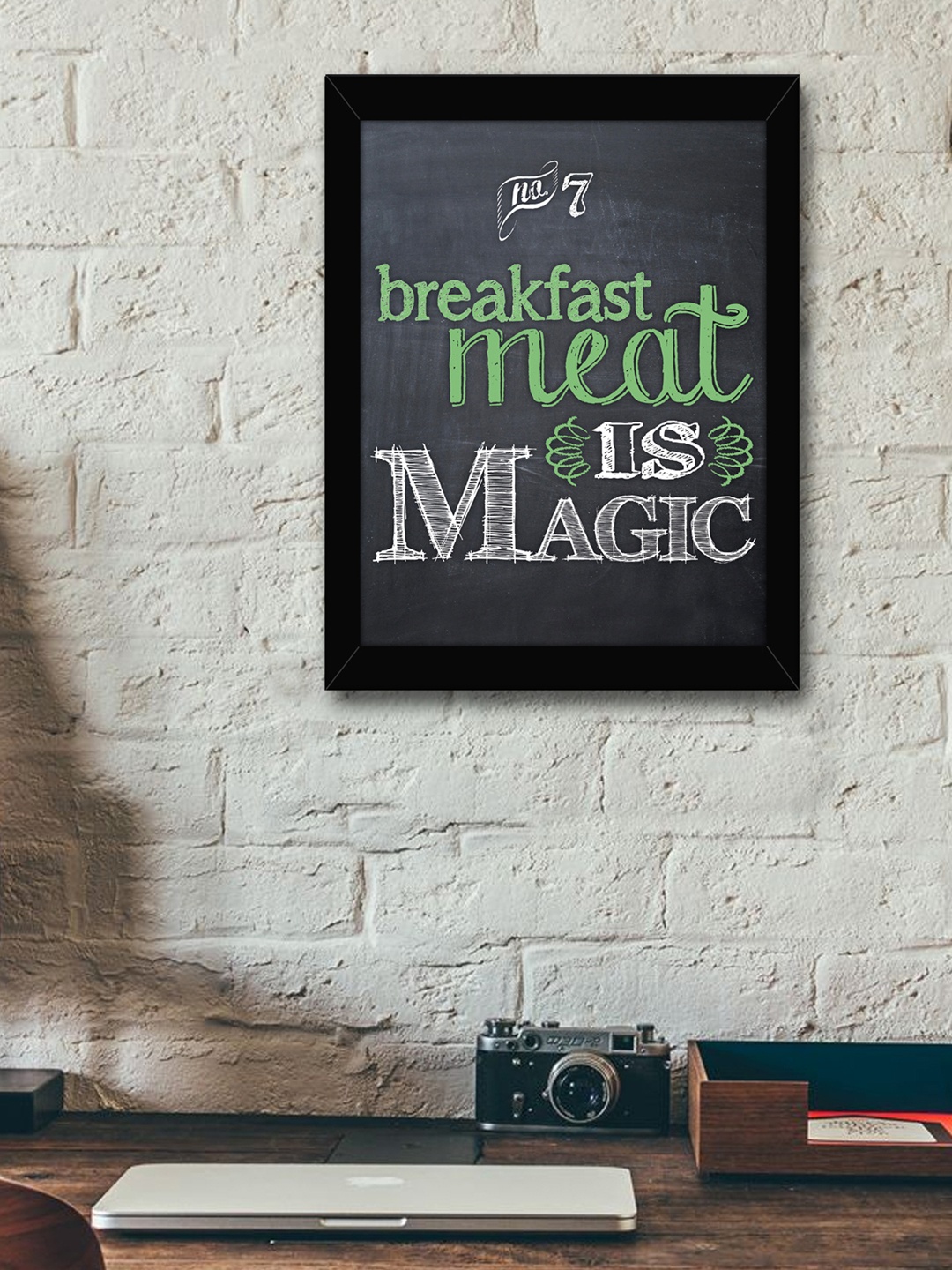 

TIED RIBBONS Charcoal Grey & Green Printed Synthetic Fibre Framed Wall Art
