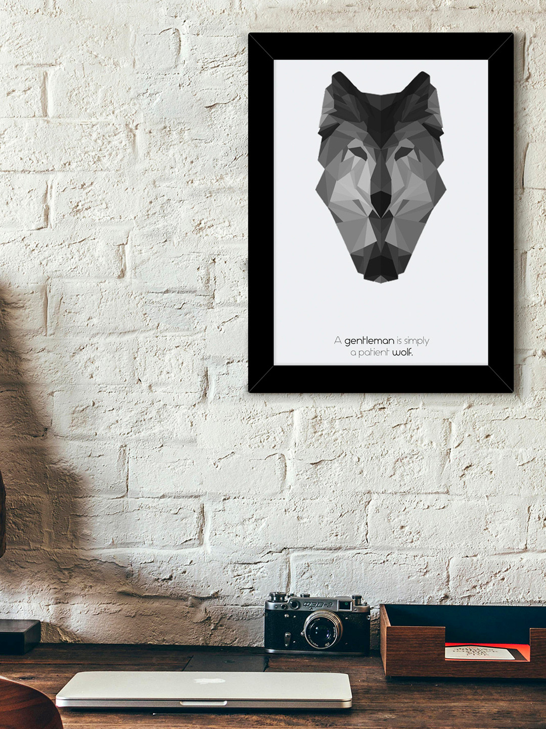

TIED RIBBONS White & Grey Printed Synthetic Fibre Framed Wall Art