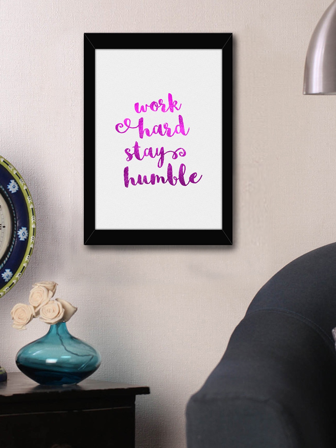 

TIED RIBBONS White & Purple Inspirational Quote Printed Framed Wall Art