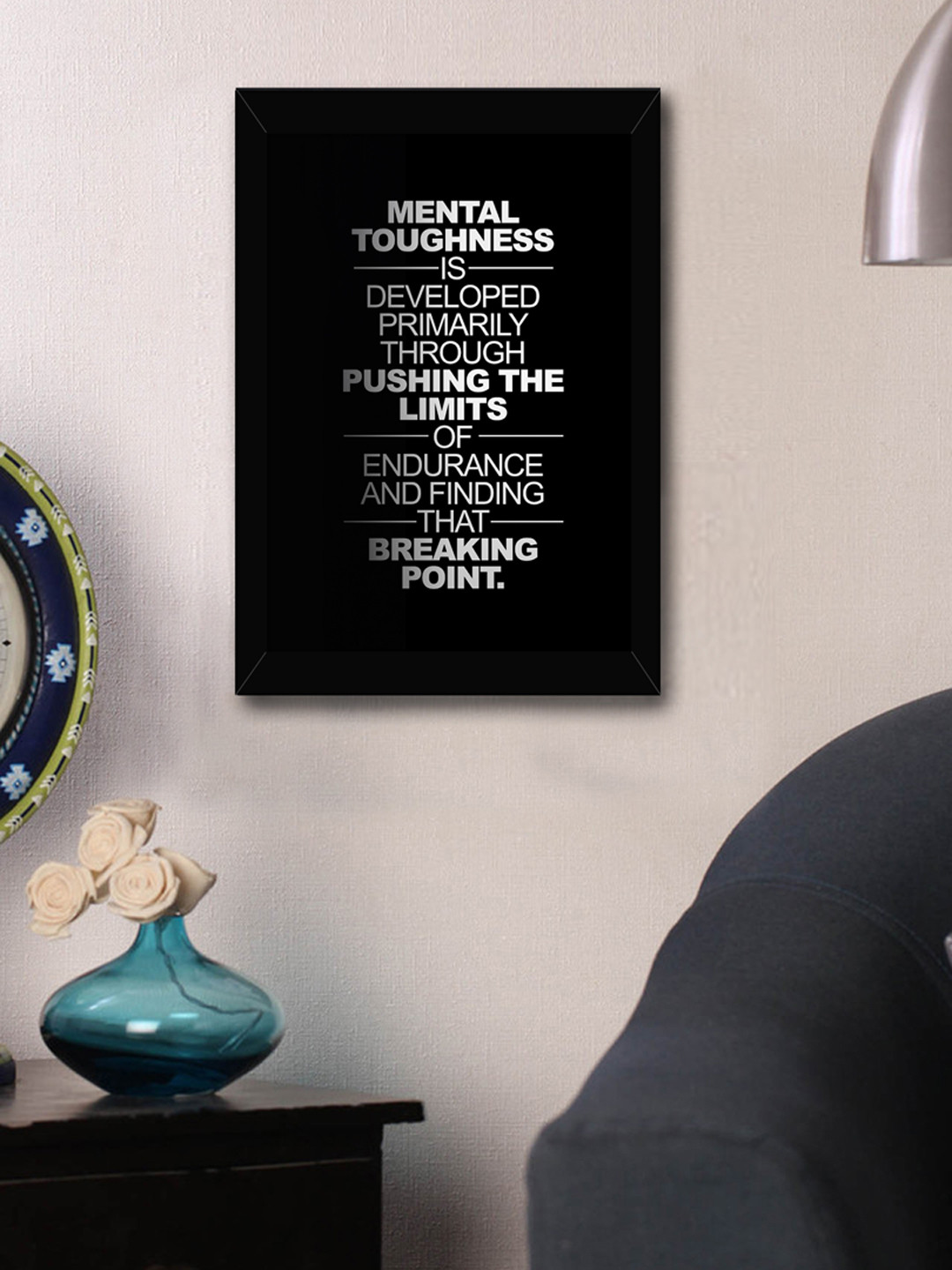 

TIED RIBBONS Black & White Printed Inspirational Quotes Framed Wall Art