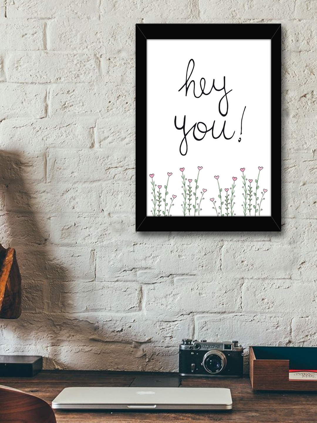 

TIED RIBBONS White & Black Printed Synthetic Fibre Framed Wall Art