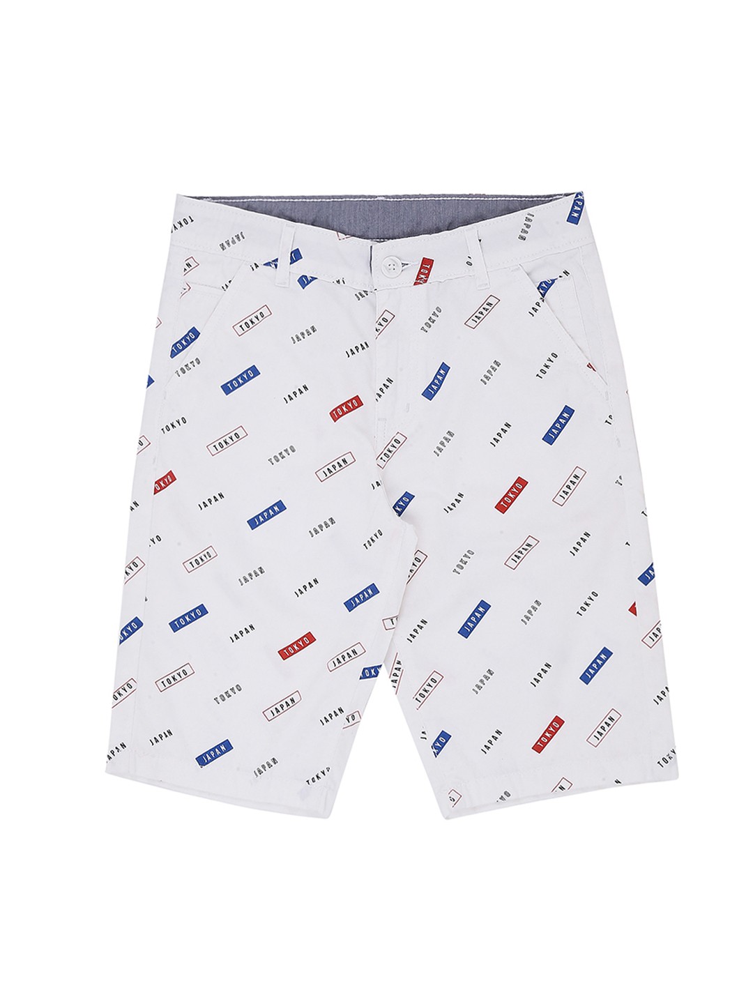 

Pantaloons Junior Boys White Printed Regular Fit Regular Shorts