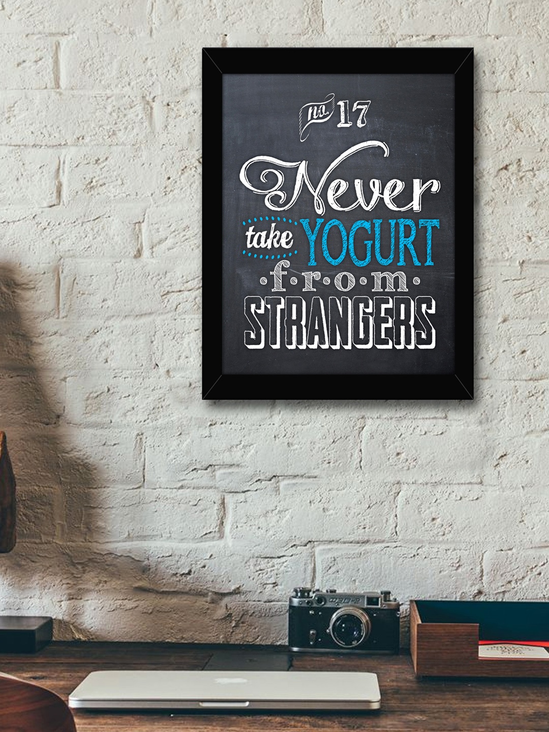 

TIED RIBBONS Charcoal Grey & White Printed Inspirational Quote Printed Framed Wall Art