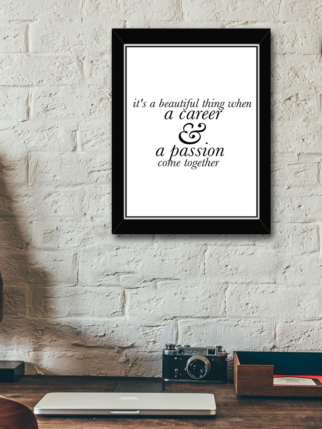 

TIED RIBBONS White & Black Printed Inspirational Quotes Framed Wall Art