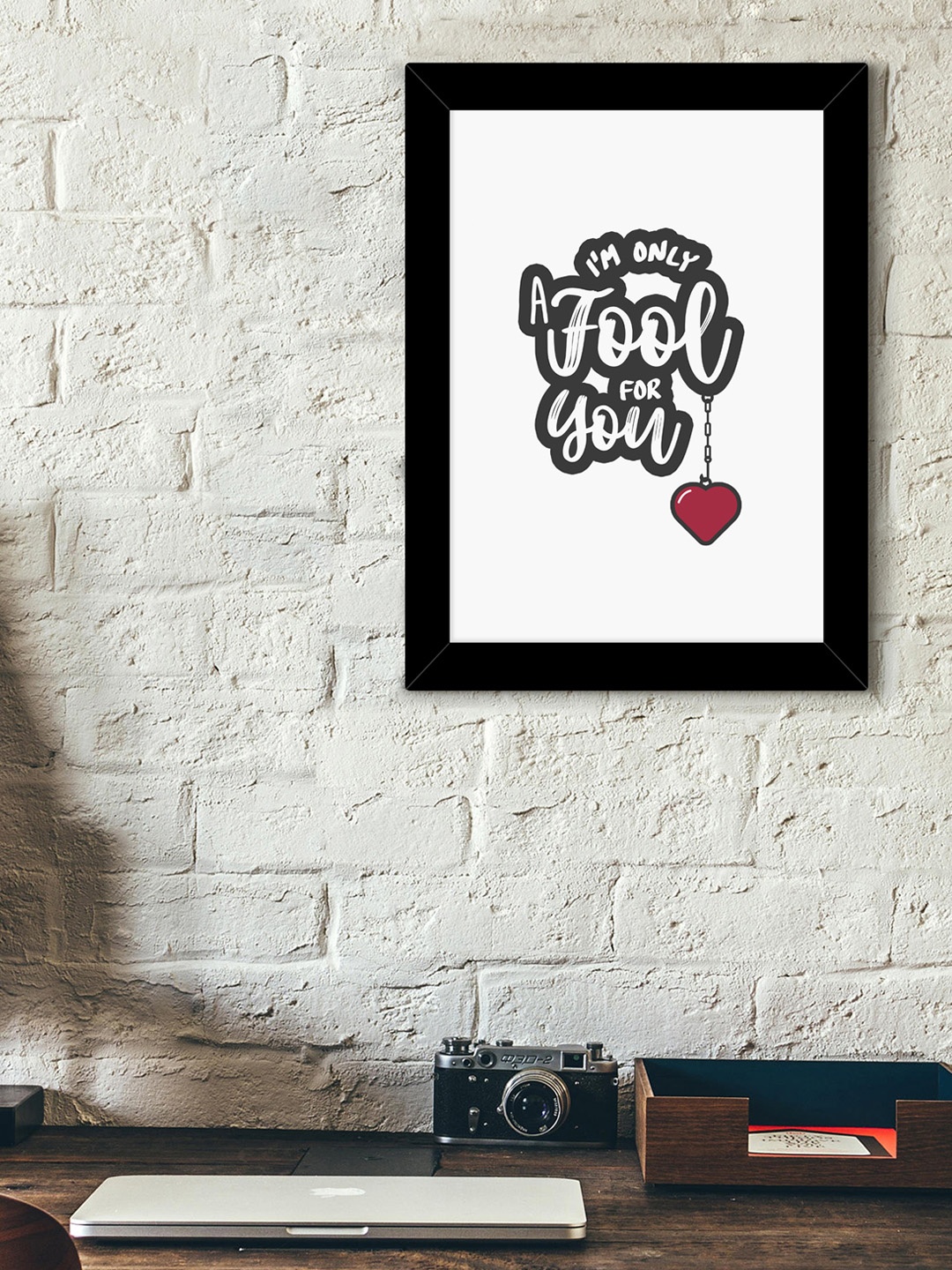 

TIED RIBBONS White & Black Printed Synthetic Fibre Framed Wall Art