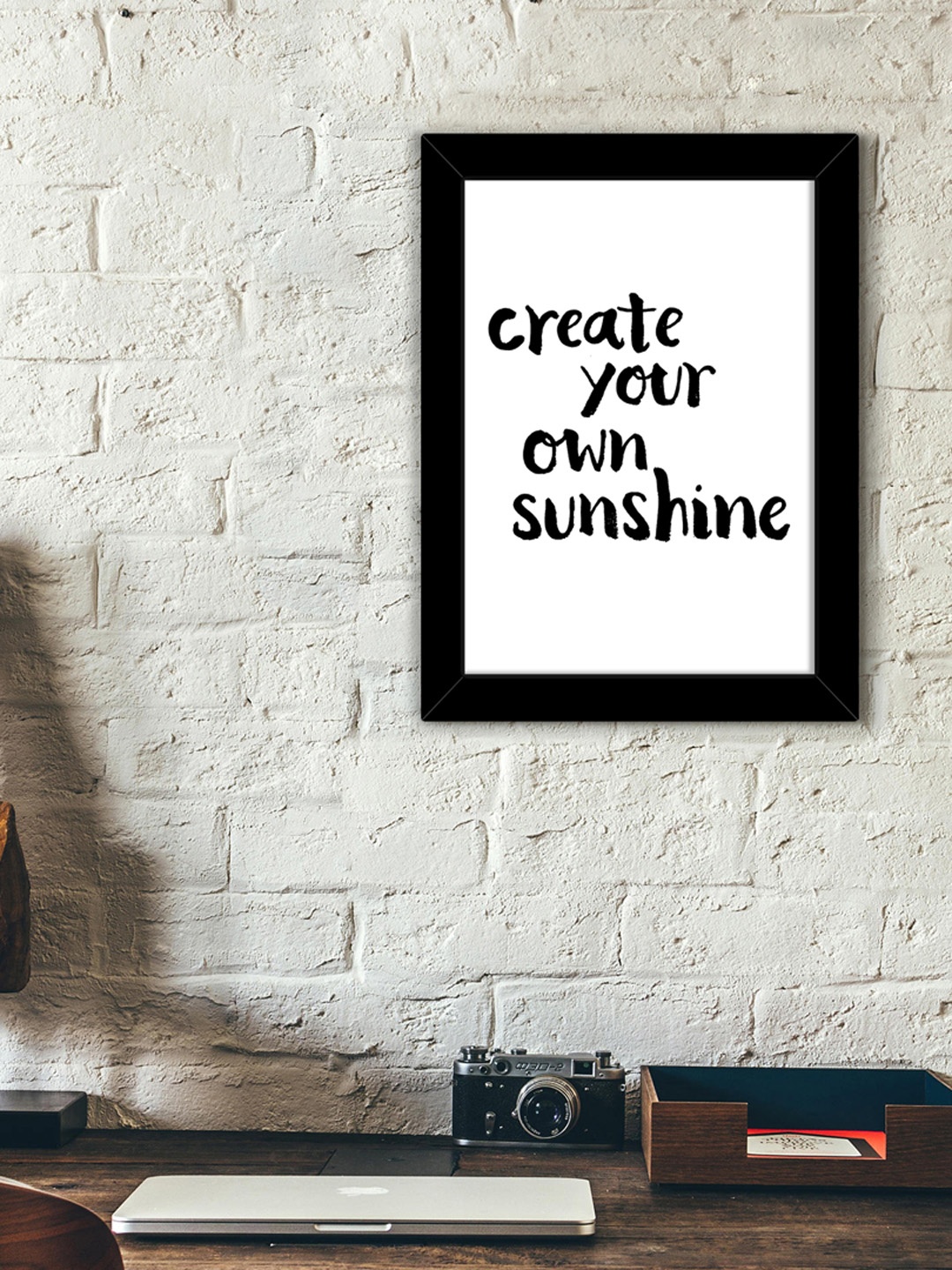 

TIED RIBBONS White & Black Printed Inspirational Quotes Framed Wall Art