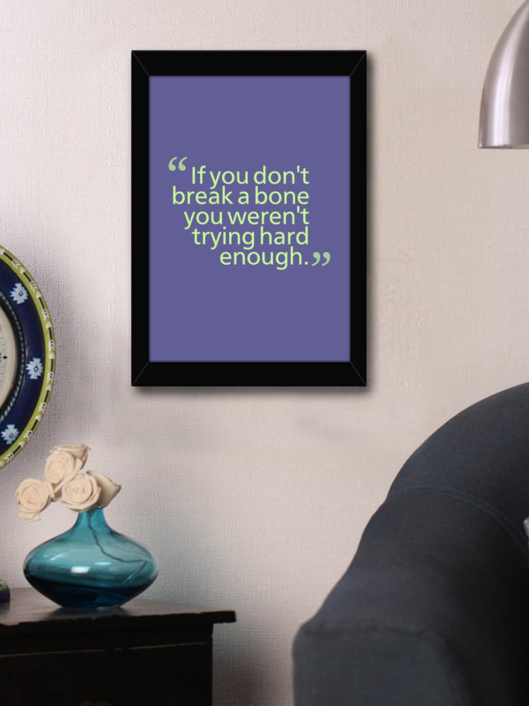 

TIED RIBBONS Blue & Green Printed Inspirational Quotes Framed Wall Art