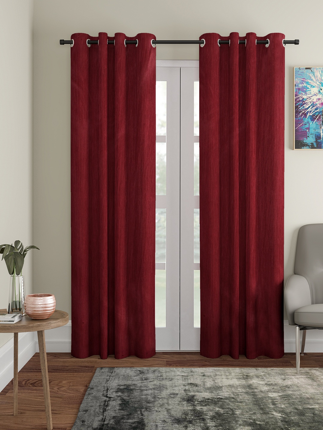 

Home Sizzler Maroon Set of 2 Door Curtains