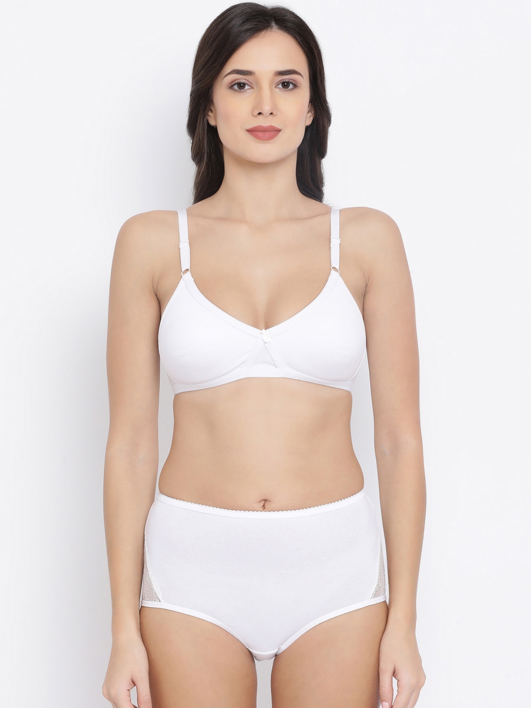 

Clovia Women White Solid Lingerie Set COMBBP37532B