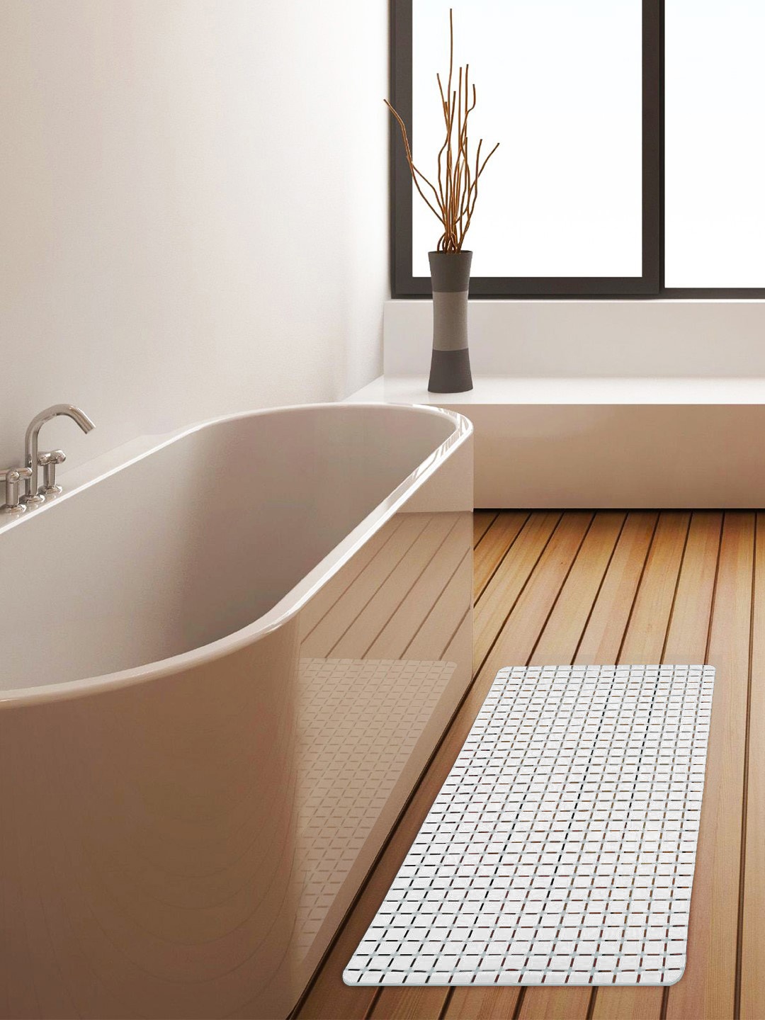 

Story@home White Solid Anti-Skid Shower Mat