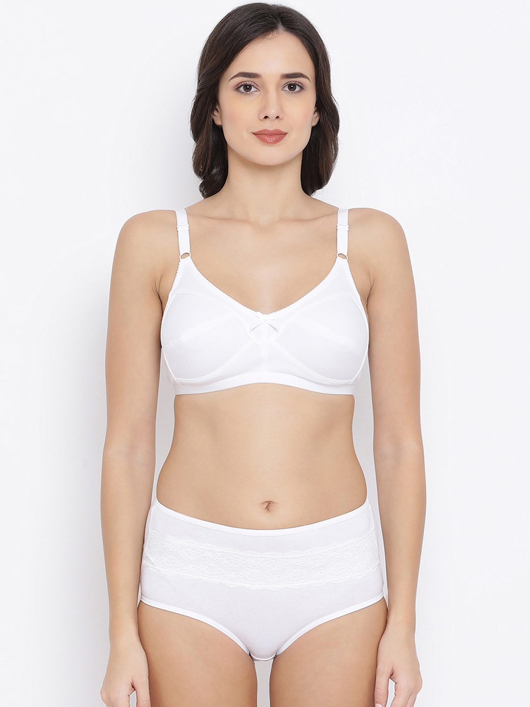 

Clovia Women White Solid Lingerie Set COMBBP29932B