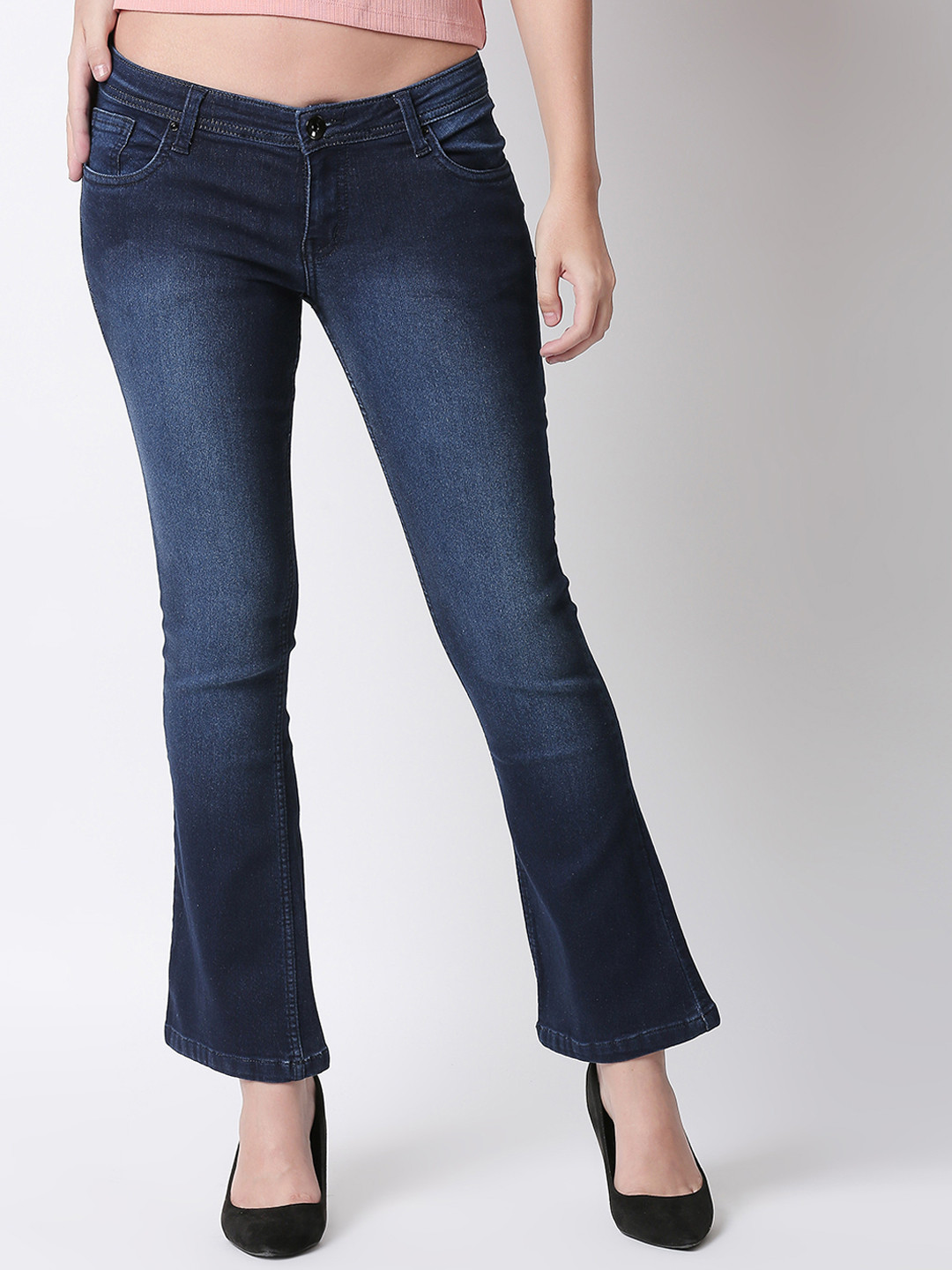 

High Star Women Blue Bootcut Mid-Rise Clean Look Stretchable Jeans
