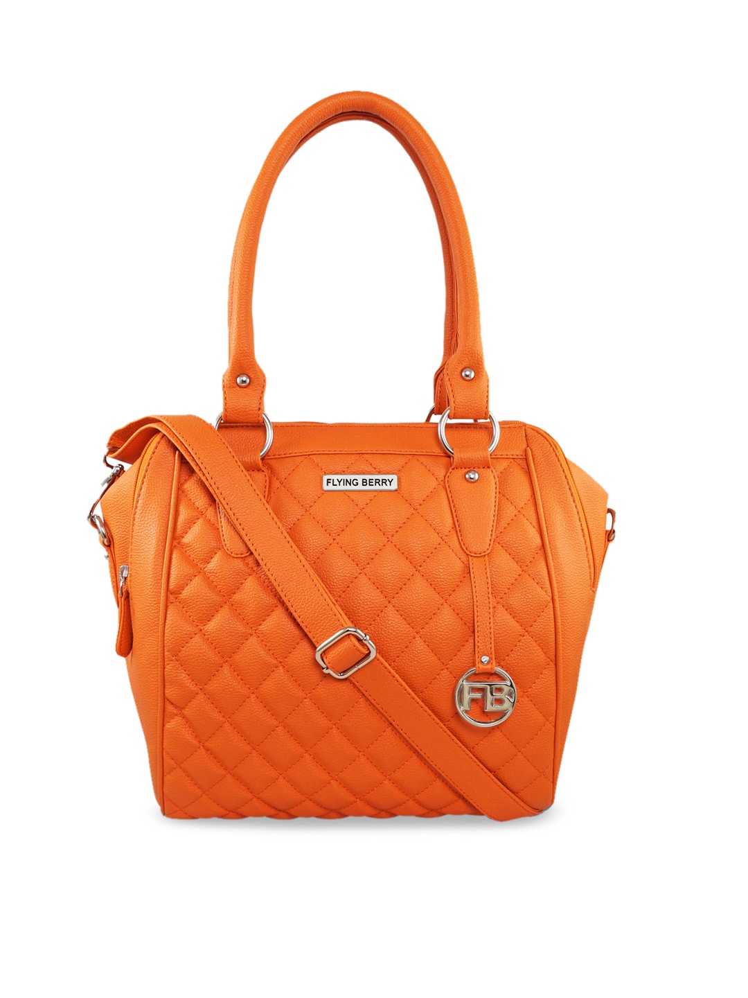 

FLYING BERRY Orange Textured Handheld Bag