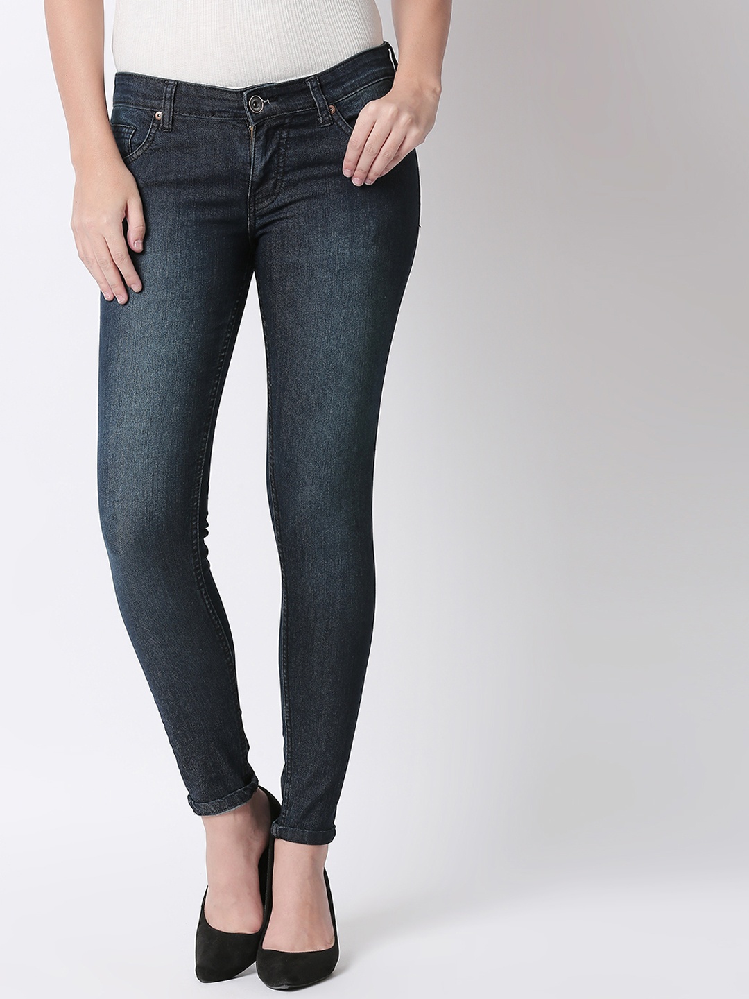

High Star Women Blue Slim Fit Mid-Rise Clean Look Stretchable Jeans