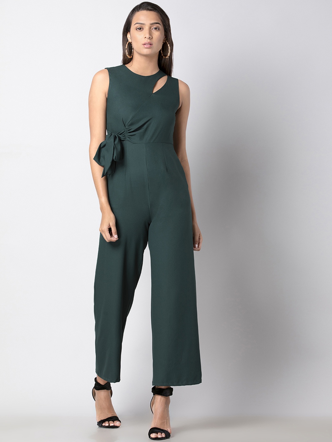 

FabAlley Women Green Solid Basic Jumpsuit