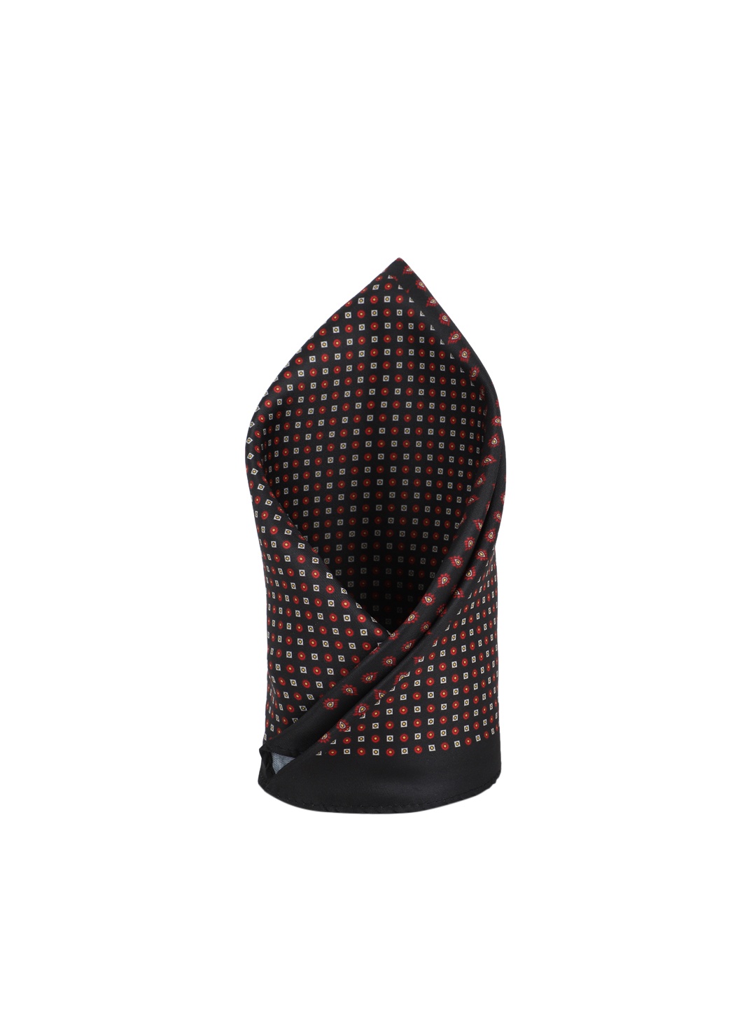 Peter England Men Black Printed Pocket Square