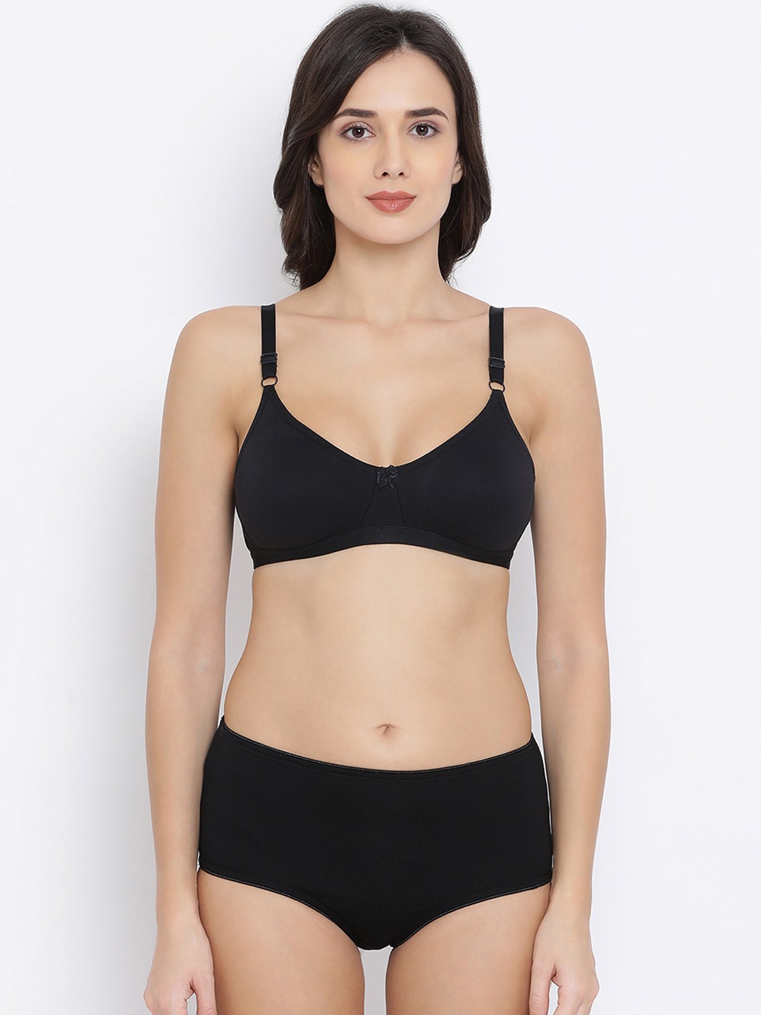 

Clovia Women Black Solid Lingerie Set COMBBP80232B