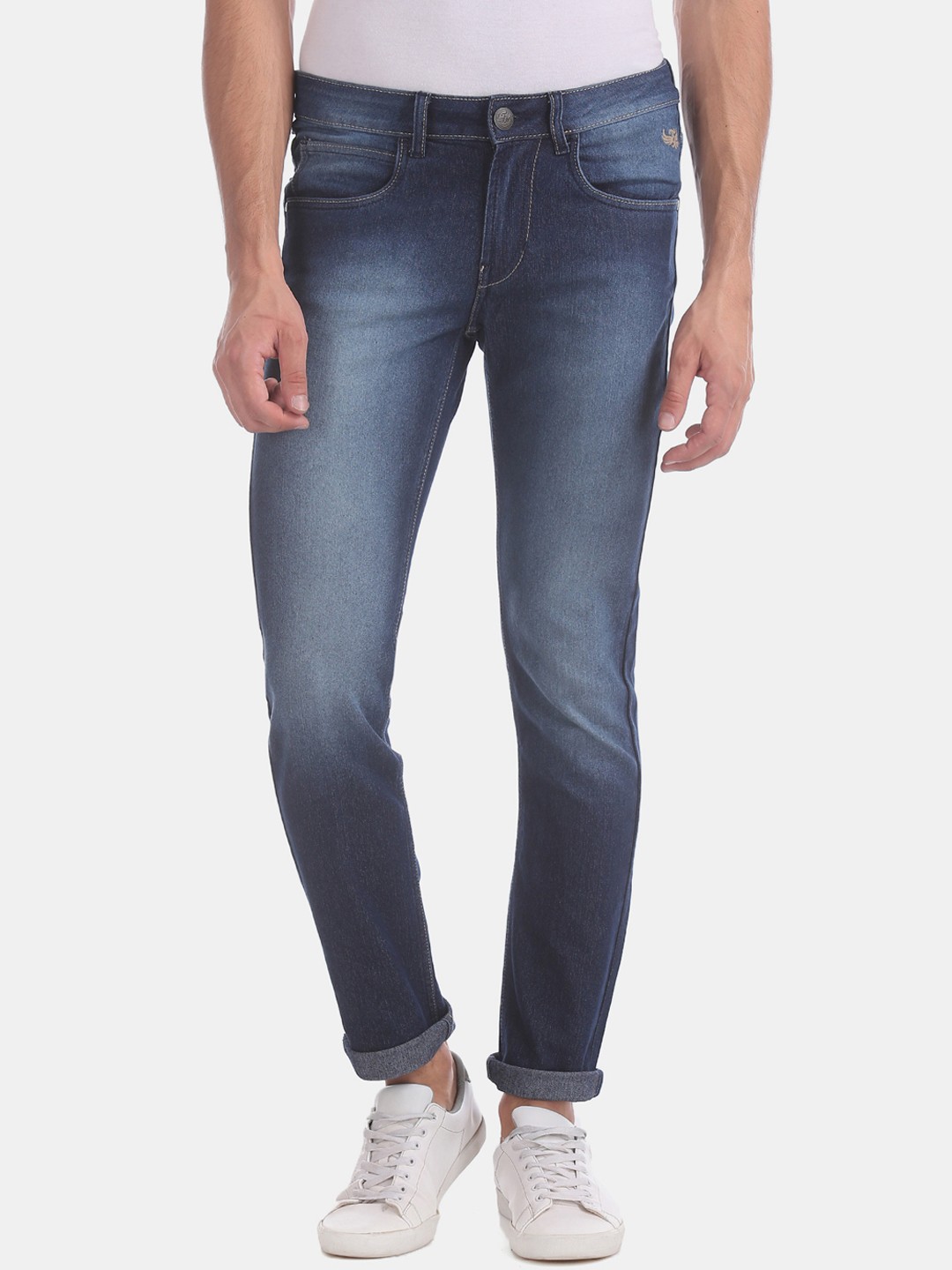 

Flying Machine Men Blue Skinny Fit Low-Rise Clean Look Jeans