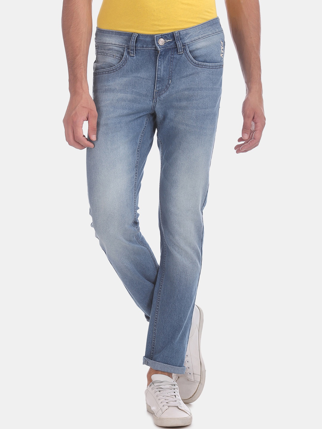 

Flying Machine Men Blue Skinny Fit Mid-Rise Clean Look Stretchable Jeans