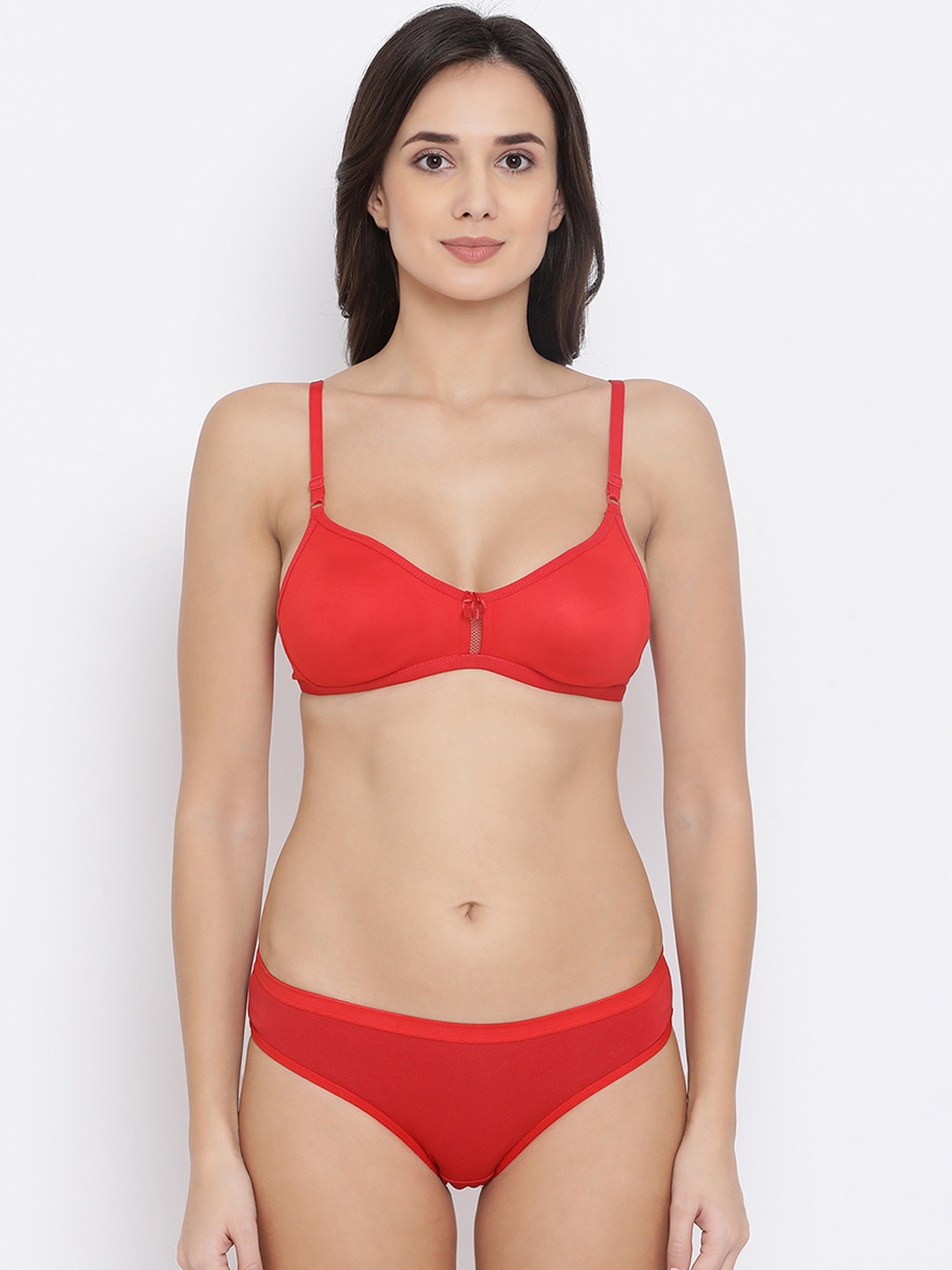 

Clovia Women Red Solid Lingerie Set COMBBP36932B